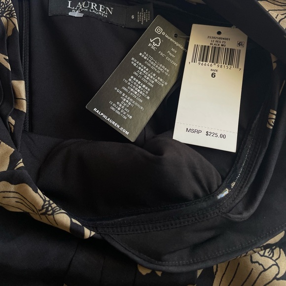 Lauren Ralph Lauren Floral Linen Off the Shoulder Cocktail Dress  NWT - Picture 14 of 16